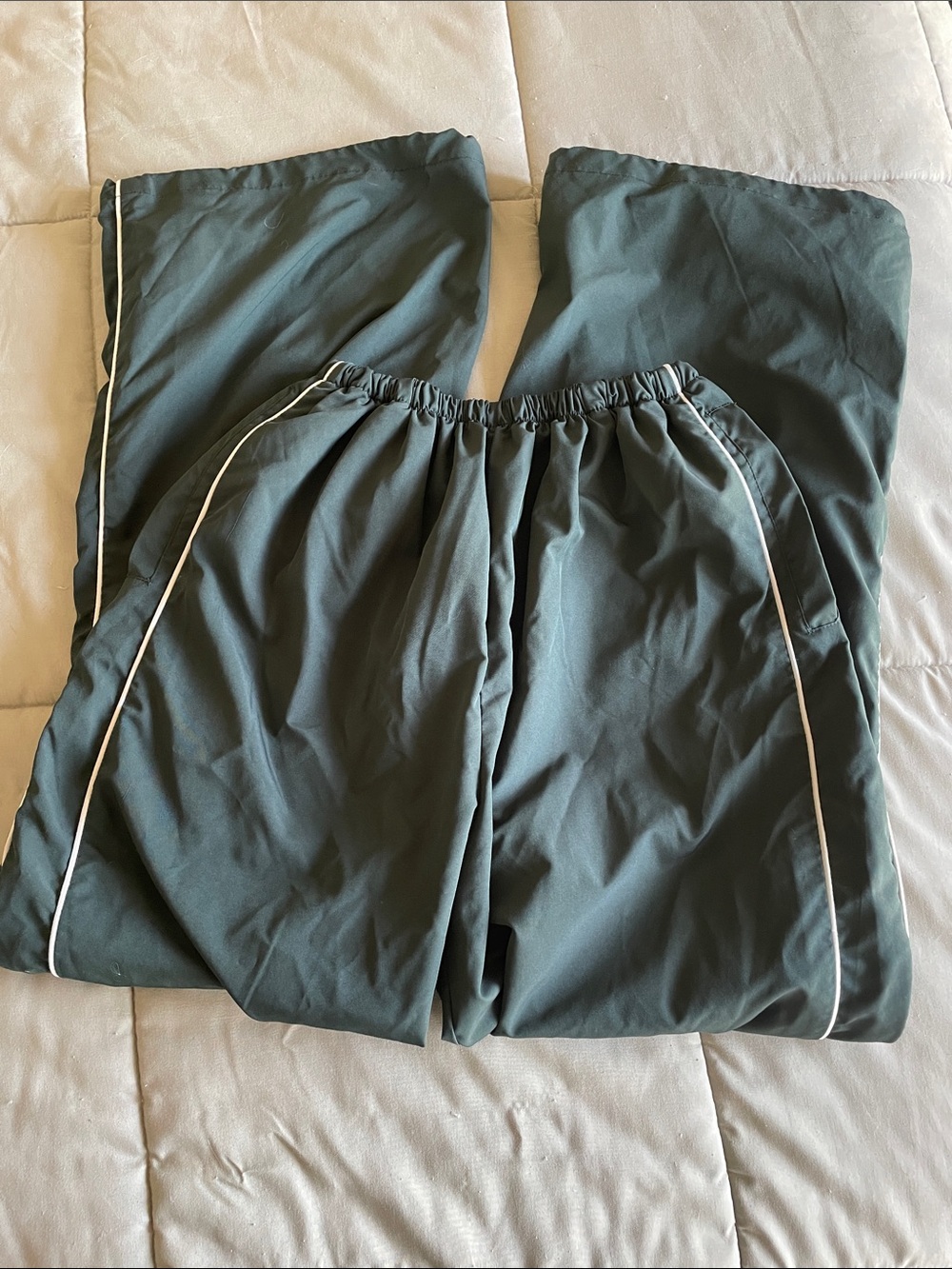 Women’s Dark Green Track Pants with White Details